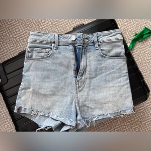 Aritzia Paradise Mine Super High Waist Denim Shorts Size 26